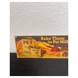 10ï¿½x5ï¿½ vintage 1927 tin advertising sign for Pet