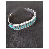 Silver color with blue stone bracelet