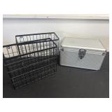 Metal file baskets and case