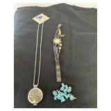Roundtree necklace and earrings with Watch