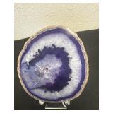 4.5ï¿½ polished purple agate slice geode