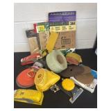 Group of misc sand paper and tools