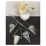 11ï¿½ floral arrangements with glass candle holder