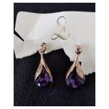 Purple and copper looking earrings