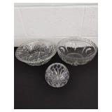 5 and 10.5-in glass bowls with 3.75-in crystal