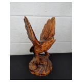 12 in wooden carved bird does have a broken beak