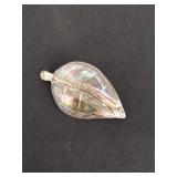 Mexican sterling silver and abalone shell brooch