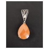Vintage Sterling teardrop pendant featuring