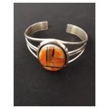 Vintage P A Smith sterling Navajo silver cuff