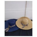 Two large summer straw hats