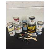 Group of paints, wood finish and enamel