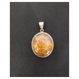Vintage Jasper pendant sterling silver