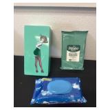 Soft clothes and wash cloths and holder