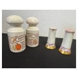 2  sets of salt and pepper shakers