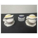 2 vintage 1980 Avon porcelain pomander potpourri