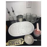 Group kitchen cups and oil measuring cups