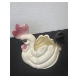 6ï¿½ vintage rooster planter has chips