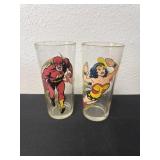 Flash and wonder women collectible glass