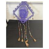 14ï¿½x14ï¿½ purple metal wind chime, Buddha design