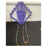 14ï¿½x14ï¿½ purple metal wind chime, Buddha design