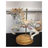15ï¿½ vintage porcelain carousel unicorn music box