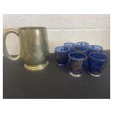 vintage Venetian-style cobalt blue glasses