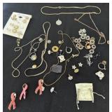 Group of Earrings Pins  Necklaces and more