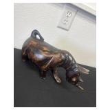 12ï¿½ wood carved rhino