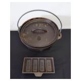 8 inch Lodge cast iron pot with lid.  SAECO  cast