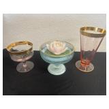 vintage pink footed tumbler features a detailed