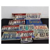 Six sets and five single license plates some are