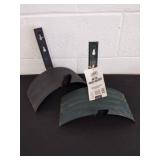 Two metal hose holders