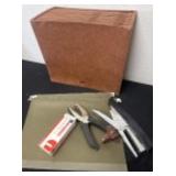Office supplies including file divider stapler