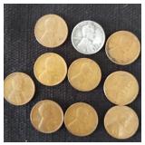 Lot of 10 rare pennies including steel 1943 s,