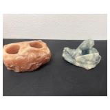 beryl crystallizes and Himalayan salt tealight