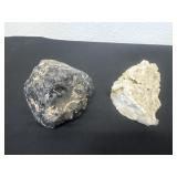 quartz crystal cluster And uncut natural mineral