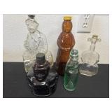 Group of vintage glass bottles