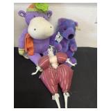 Stuffed bears and lady ceramic doll