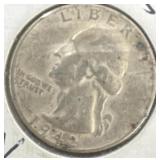 1942-S Washington Quarter 90% silver