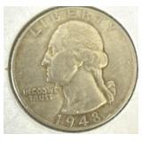 1948 d United States Washington Quarter made of