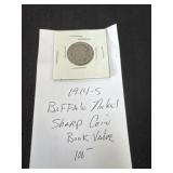 1914 s buffalo nickel sharp coin