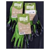 Three new pairs of mud garden gloves size M
