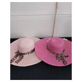 Two large summer straw hats