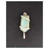 Vintage sterling silver and Chrysoprase gemstone