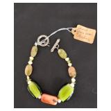 Vintage Pearl glass beads with sterling silver