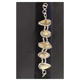 Vintage labradorite and sterling silver bracelet