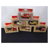 Six vintage models of days gone by vehicles