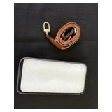 Phone case with leather wallet and strap