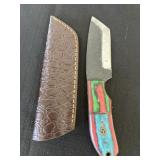 Multicolored Handle Wood Hammered Knife with