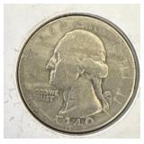 1940 Silver quarter